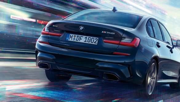 Diferencial deportivo M BMW M340i xDrive Sedán Diferencial deportivo M BMW M340i xDrive Sedán G20 Black Sapphire metalizado, vista trasera