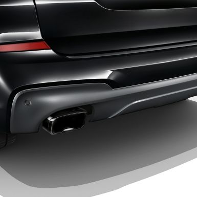 BMW X3 M40i, tubos de escape. BMW X3 M40i en Black Sapphire metálico, exterior, tubos de escape en Black Chrome.