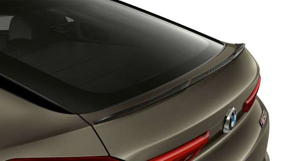 Spoiler trasero del BMW X6 M50i G06 Primer plano, spoiler trasero M de fibra de carbono BMW X6 M50i G06 2018 SUV