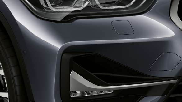 BMW X1, faros LED antiniebla. BMW X1, primer plano de los faros LED antiniebla.