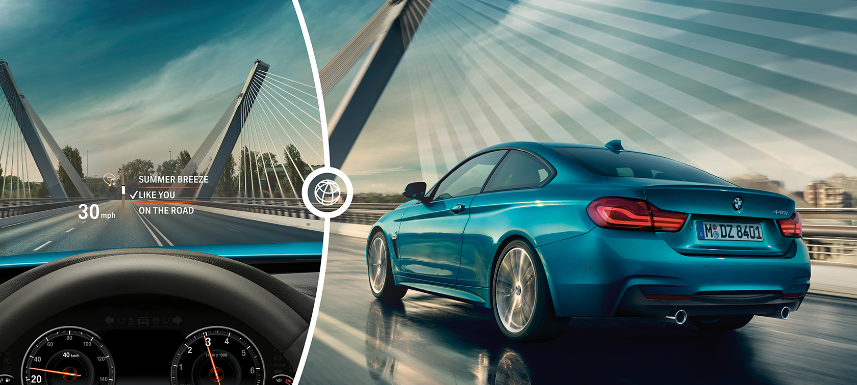 Pantalla Head-up Display, BMW Serie 4 Coupé. Pantalla Head-up Display, BMW Serie 4 Coupé.