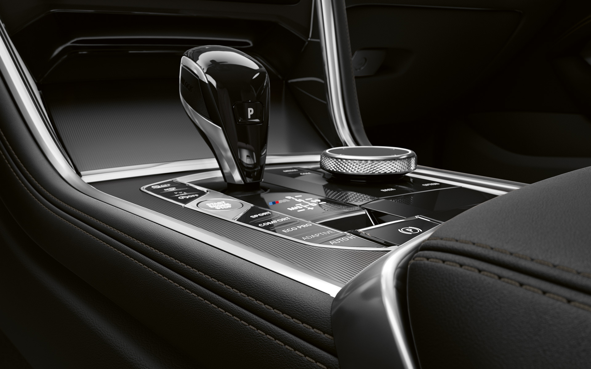 BMW Serie 8 Coupé, consola central Acercamiento de la consola central del BMW Serie 8 Coupé.