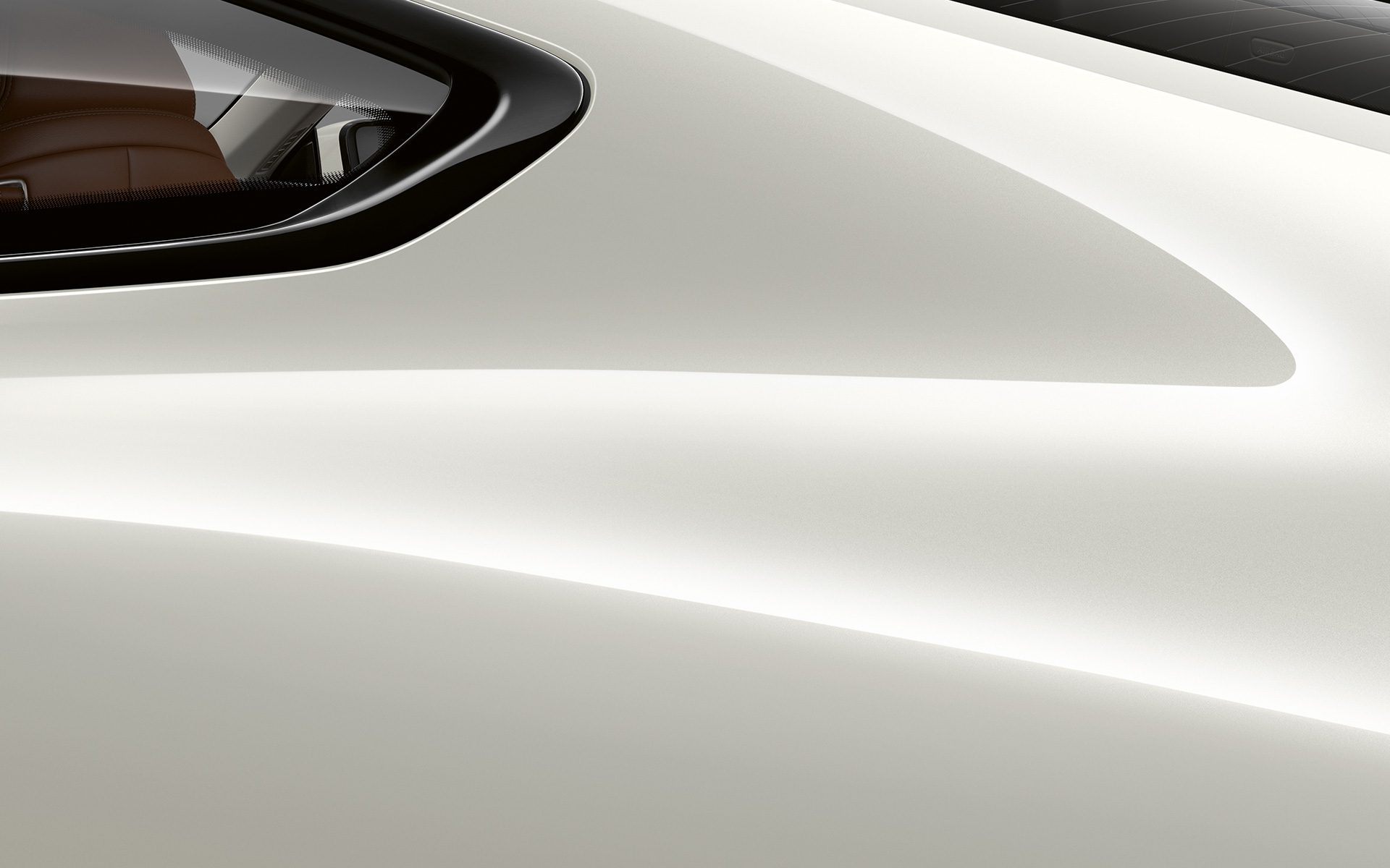 BMW Serie 8 Coupé, pilar C Acercamiento del pilar C del BMW Serie 8 Coupé en color Mineral White metálico.