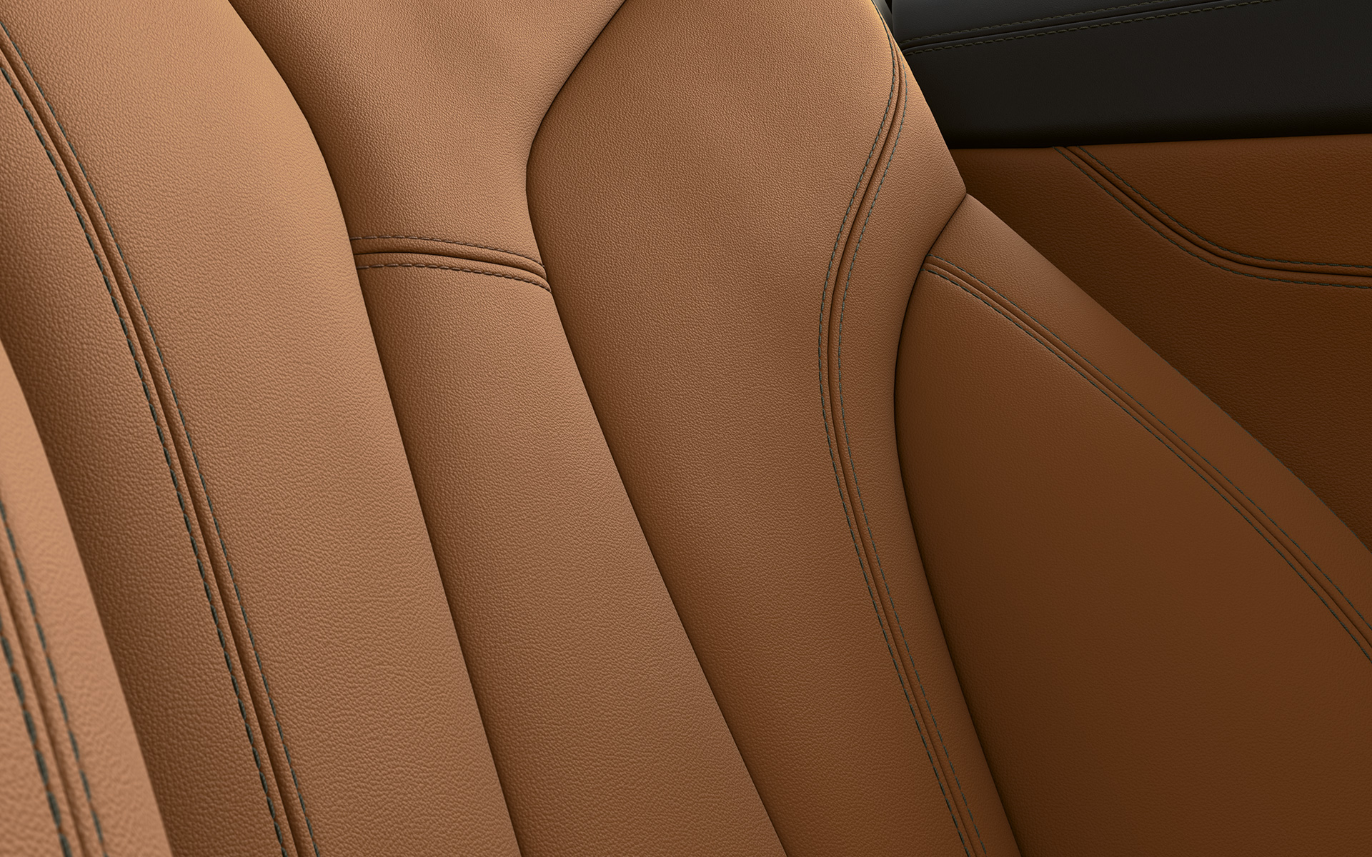 BMW Serie 8 Coupé, tapicería Acercamiento de la tapicería y de las costuras del BMW Serie 8 Coupé.