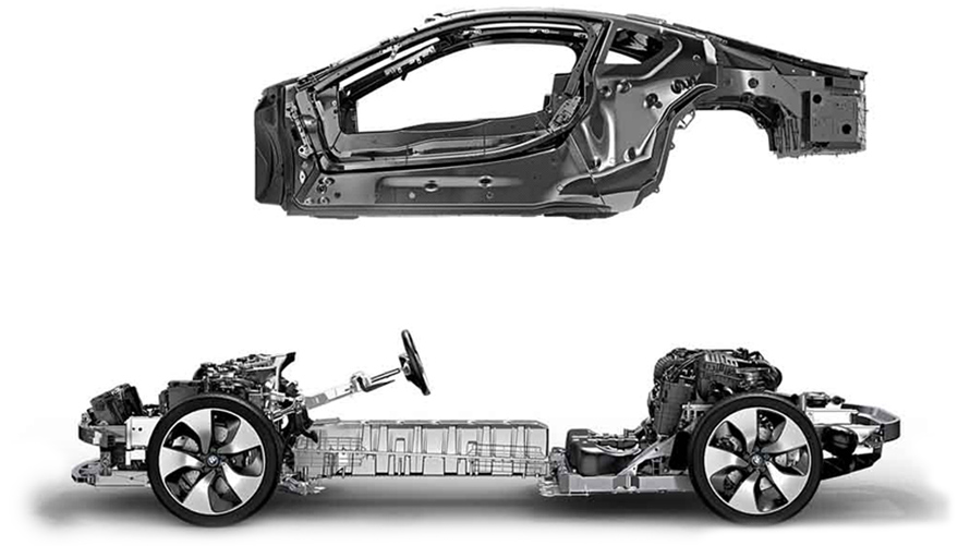 Arquitectura LifeDrive: una nueva forma de ligereza Arquitectura LifeDrive del BMW i8 Coupé