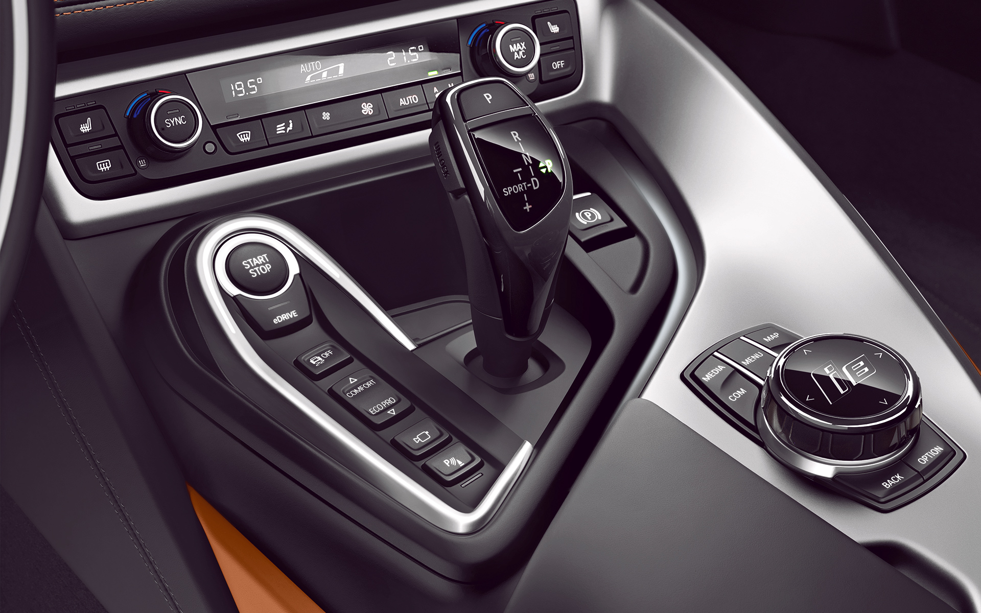 Comandos del coche híbrido BMW i8