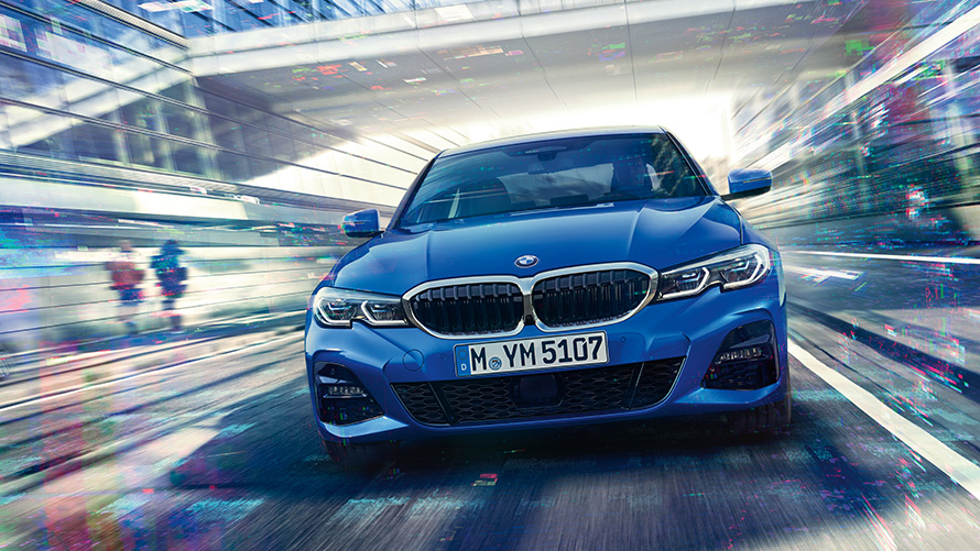 BMW Serie 3 Sedán BMW 330i Sedán G20 Portimao Blue metalizado, vista frontal