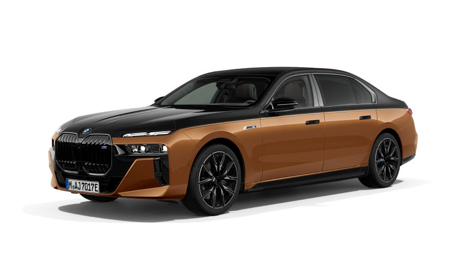 Serie BMW i BMW i7 M70 G70e vista de tres cuartos del lateral Serie BMW i BMW i7 M70 G70e vista de tres cuartos del lateral