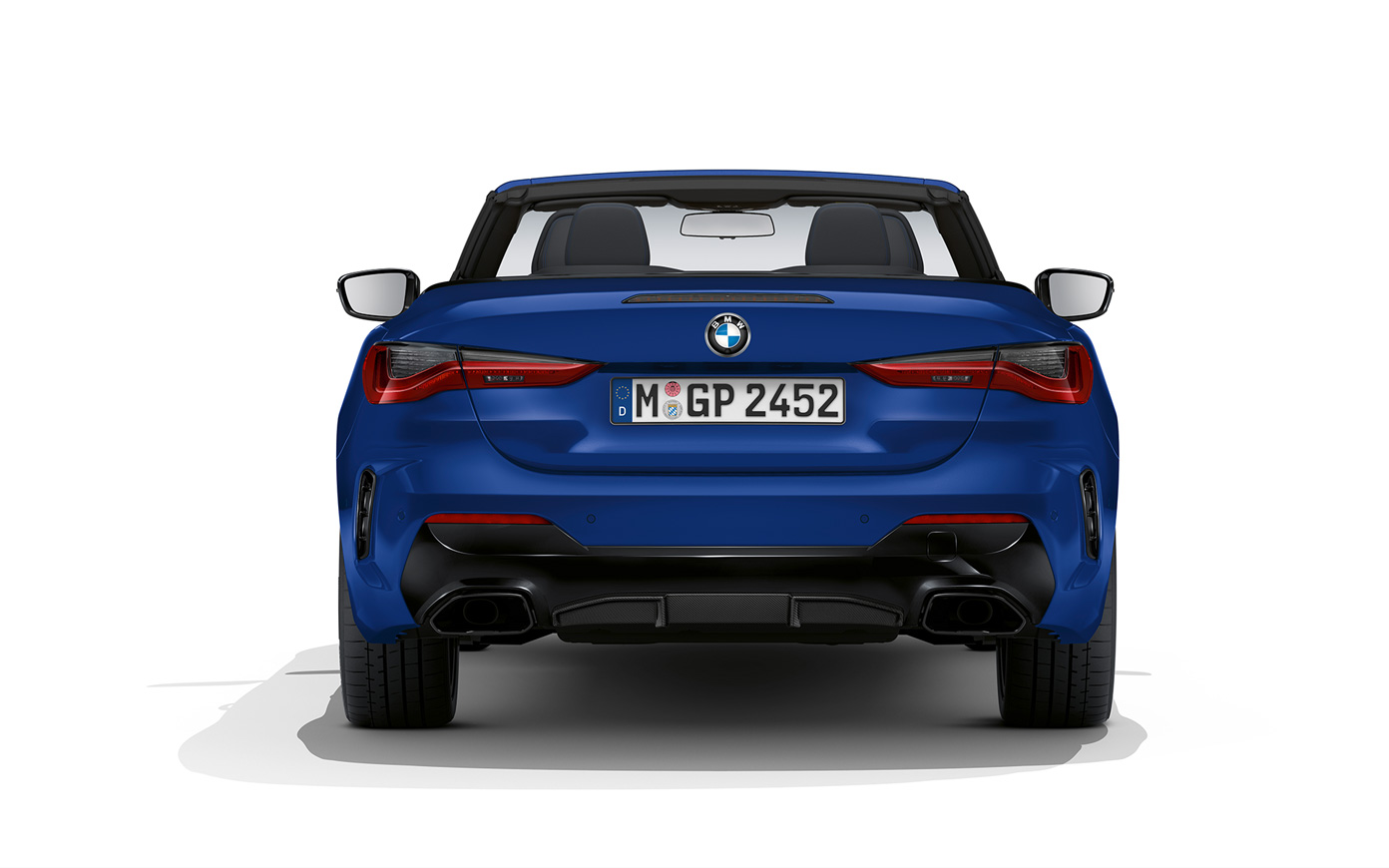 BMW M440i xDrive Convertible G23 2020 BMW Individual Frozen Portimao Blau metalizado, vista de la zaga 