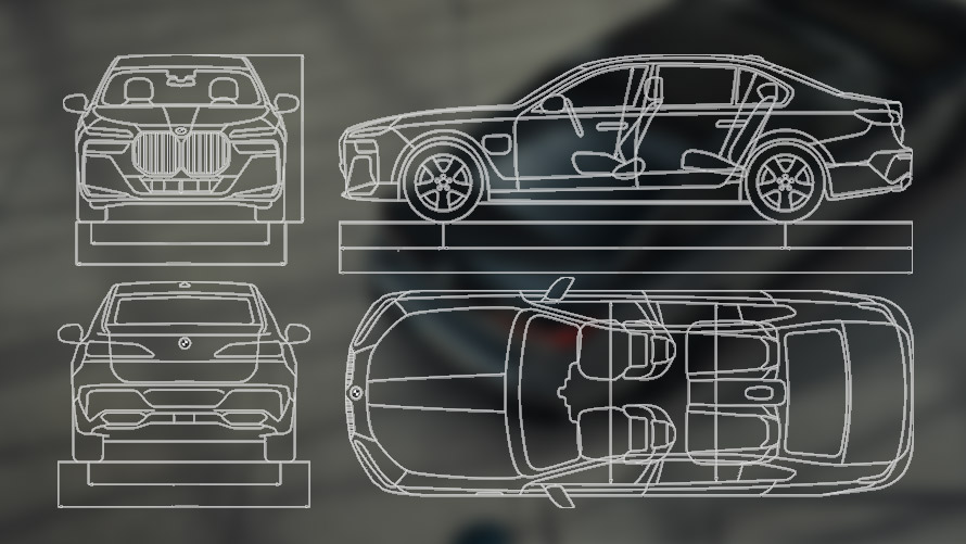 Diagrama de dimensiones BMW M760e xDrive Berlina G70 Diagrama de dimensiones BMW M760e xDrive Berlina G70
