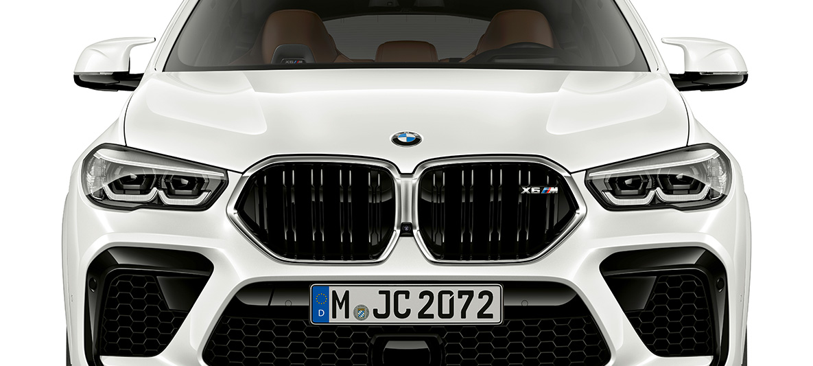 Frontal BMW X6 M F96 Parrilla M BMW X6 M F96 2020 SUV vista del frontal