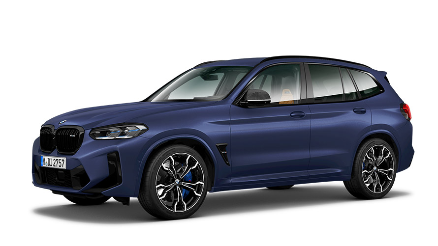 Modelos BMW X BMW X3 M G01 MP, vista de tres cuartos del lateral Modelo BMW X BMW X3 M G01 MP, vista de tres cuartos del lateral