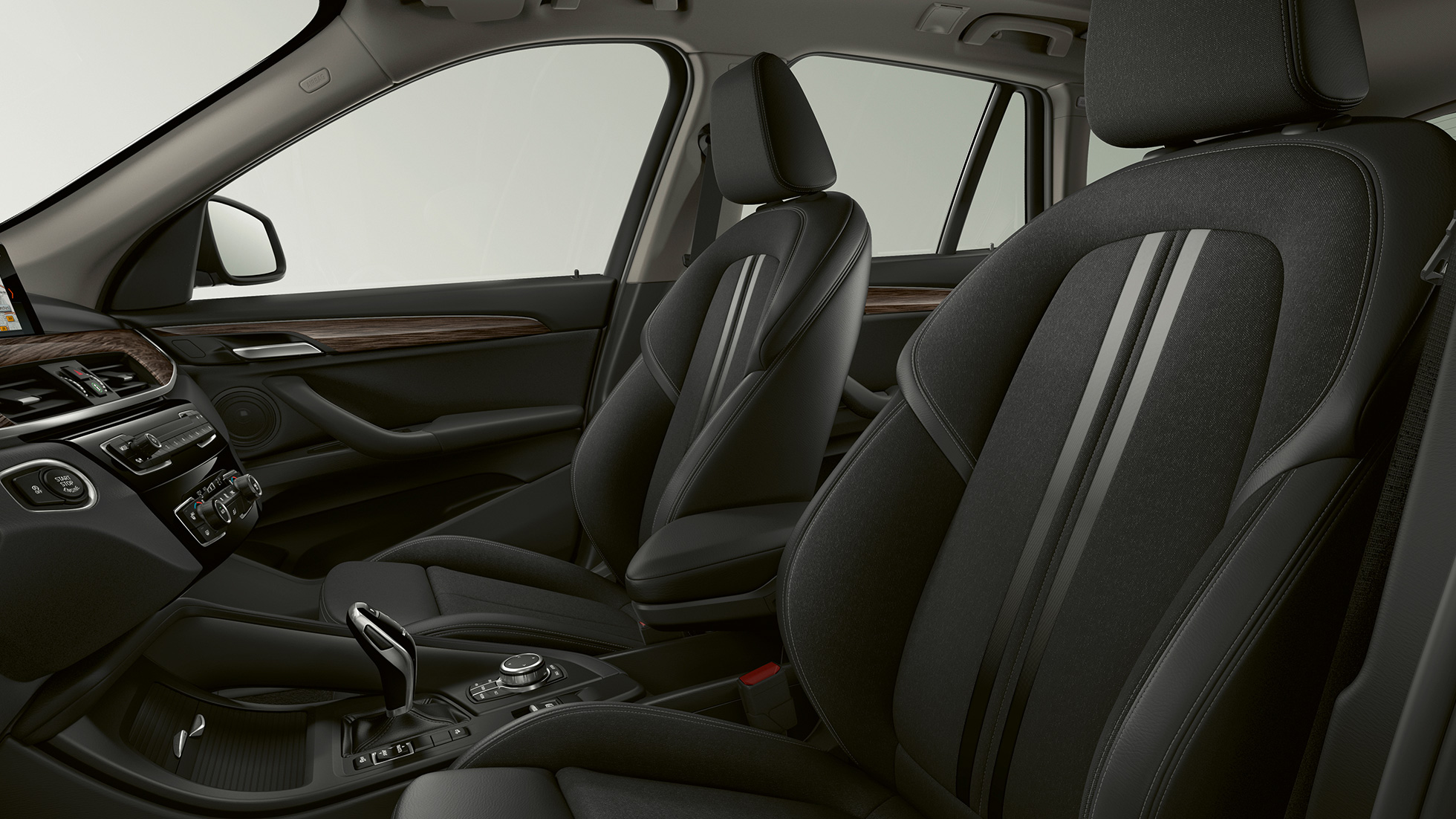 BMW X1, Model Advantage, tapicería BMW X1, modelo Advantage, interior con enfoque en tapicería