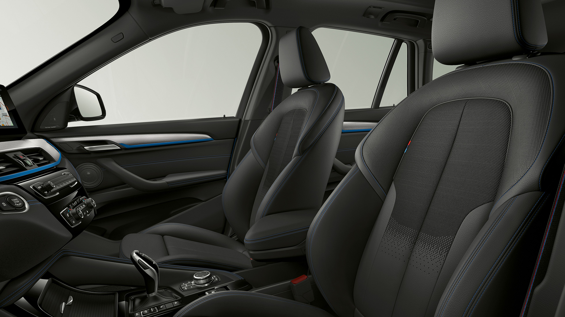 BMW X1, Modelo M Sport, tapicería BMW X1, Modelo M Sport, interior con enfoque en la tapicería