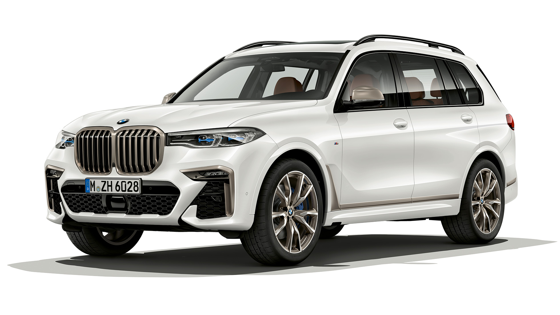 BMW X7 BMW X7 M50d Toma de estudio del BMW X7 en vista delantera de tres cuartos como BMW X7 M50d