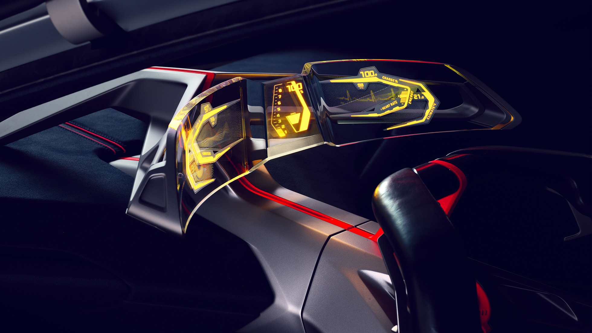 BMW Vision M NEXT, Interior BMW Vision M NEXT, Interior, Boost Pod, Pantalla curva Glass Display