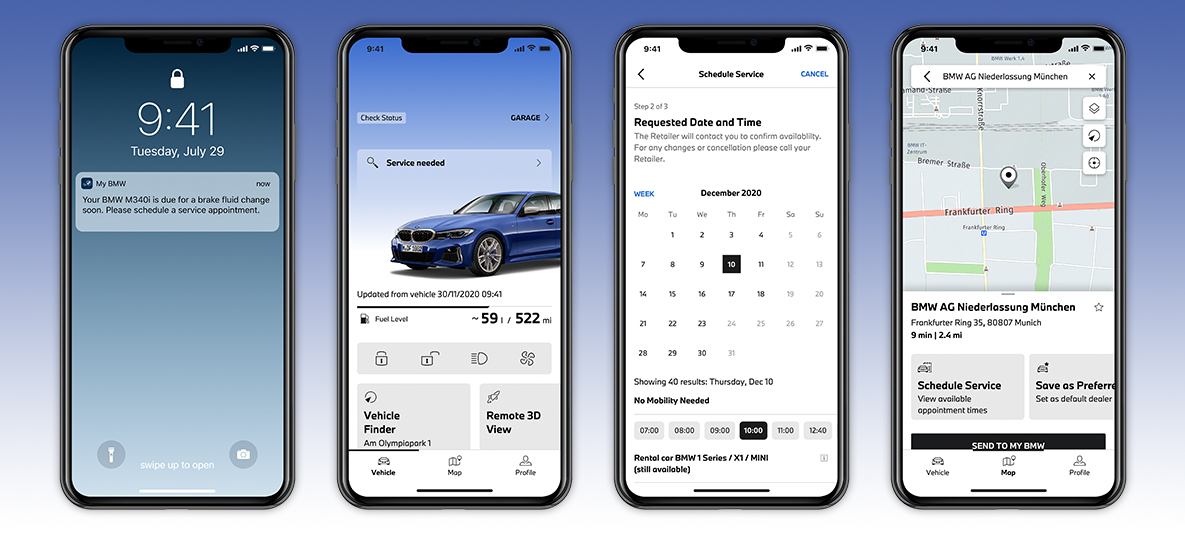 My BMW App Gestión de necesidad de servicio Pantalla del smartphone My BMW App Gestión de necesidad de servicio Pantalla del smartphone
