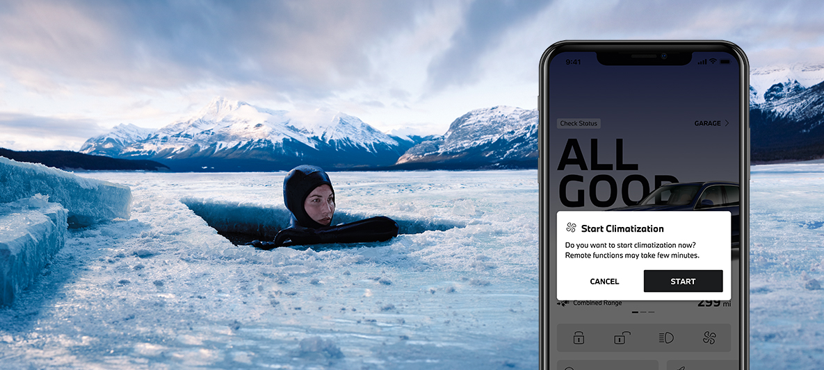 My BMW App Acceso sin contacto al vehículo Una mujer se sumerge en el hielo My BMW App Acceso sin contacto al vehículo Una mujer se sumerge en el hielo